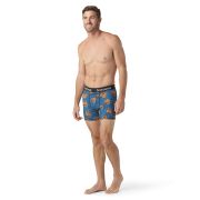 Smartwool - boxeri barbati Merino Print Boxer Brief Boxed - negru albastru galben Jaime Molina Laguna Blue Print