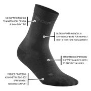 CEP - Sosete compresie scurte barbati Business all day Compression Mid Cut Socks - gri inchis negru