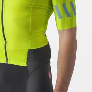 Castelli - costum trisuit triatlon pentru barbati, maneca scurta Free Sanremo SS Suit - galben fluo negru