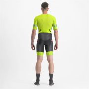 Castelli - costum trisuit triatlon pentru barbati, maneca scurta Free Sanremo SS Suit - galben fluo negru