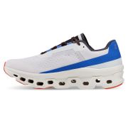 On Cloudmonster - pantofi alergare pentru barbati - alb gheata albastru cobalt portocaliu