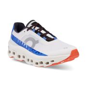 On Cloudmonster - pantofi alergare pentru barbati - alb gheata albastru cobalt portocaliu