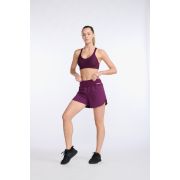 2XU - Pantaloni scurti de alergare pentru femei Aero 5 inch Shorts - visiniu mov sfecla argintiu reflectorizant