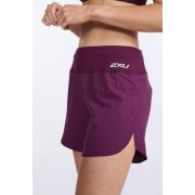 2XU - Pantaloni scurti de alergare pentru femei Aero 5 inch Shorts - visiniu mov sfecla argintiu reflectorizant