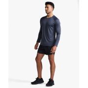2XU - bluza tehnica pentru barbati cu maneca lunga Aero LS - albastru inchis india ink negru reflectorizant