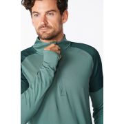 2XU - bluza tehnica pentru barbati maneca lunga cu fermoar 1/2 - Light Speed 1/2 Zip - verde deschis verde inchis sage reflectorizant