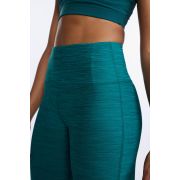 2XU - colanti compresie lungi femei Motion Print Mid Rise Compression Tights - verde inchis deep jade marled