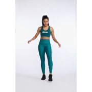 2XU - colanti compresie lungi femei Motion Print Mid Rise Compression Tights - verde inchis deep jade marled