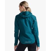 2XU - jacheta impermeabila cu elemente reflectorizante - Light Speed Waterproof Jacket - albastra jade