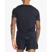 2XU - tricou tehnic pentru barbati Light Speed Tech Tee - negru gri reflectorizant