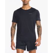 2XU - tricou tehnic pentru barbati Light Speed Tech Tee - negru gri reflectorizant