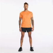 2XU - tricou tehnic pentru barbati Light Speed Tee - portocaliu Spiral negru reflectorizant