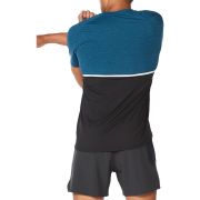 2XU - tricou tehnic pentru barbati Motion Color Block Tee - albastru Aquamarine negru