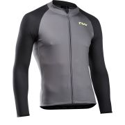 Northwave - bluza ciclism pentru barbati maneca lunga Blade 4 jersey - gri inchis gri deschis galben fluo