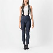 Castelli - Pantaloni lungi ciclism cu bretele pentru iarna si vreme rece pentru femei Sorpasso Ros W bibtight - bleumarin savile gri reflex