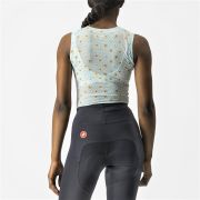 Castelli - maiou ciclism pentru femei PRO Mesh 3 W sleeveless base layer - alb bleu deschis portocaliu