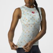 Castelli - maiou ciclism pentru femei PRO Mesh 3 W sleeveless base layer - alb bleu deschis portocaliu