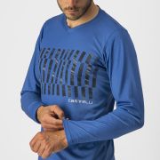 Castelli - tricou ciclism pentru barbati, maneca lunga Trail Tech LS Tee jersey - albastru electric negru