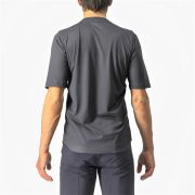Castelli - tricou ciclism pentru barbati, maneca scurta Trail tech tee - antracit galben fluo