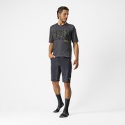 Castelli - tricou ciclism pentru barbati, maneca scurta Trail tech tee - antracit galben fluo