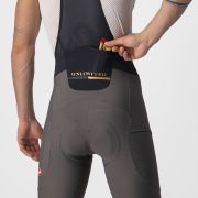 Castelli - pantaloni scurti pentru ciclism cu bretele Unlimited Bibshort - gri inchis forest negru