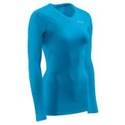 CEP - Tricou compresie maneci lungi pentru femei Wingtech Long Sleeve - albastru electric verde
