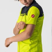 Castelli - tricou ciclism cu maneca scurta pentru copii Neo Prologo Jersey - verde electric lime albastru inchis savile