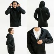 Finis - hanorac bumbac cu fermoar pentru barbati Tech Jacket Mens - negru