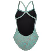 Orca - Costum de baie intreg pentru femei Core One Piece - verde deschis diploria portocaliu