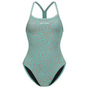 Orca - Costum de baie intreg pentru femei Core One Piece - verde deschis diploria portocaliu