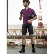 Spiuk - Pantaloni scurti ciclism Max carbon bordeaux bibshort - negru