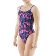 TYR - costum baie intreg pentru femei Cutoutfit Spiritfire - mov roz multicolor