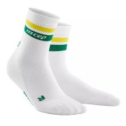 CEP - Sosete medii compresie 18cm pentru femei Mid Cut 80s - alb verde galben