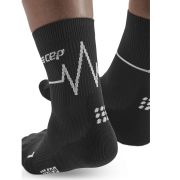 CEP - sosete medii de compresie 18cm pentru femei Mid Cut Heartbeat - negru dark clouds alb