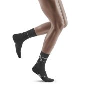 CEP - sosete medii de compresie 18cm pentru femei Mid Cut Heartbeat - negru dark clouds alb