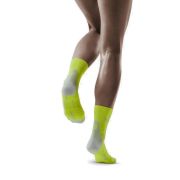 CEP - sosete scurte de compresie 16cm, pentru femei Short Socks 3.0 - verde intens lime gri deschis