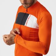 Castelli - tricou ciclism maneca lunga Prologo 7 LS jersey - portocaliu antracit alb