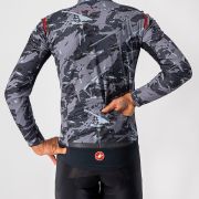Castelli - Jacheta ciclism vreme rece si vant, maneca lunga Perfetto Ros LS jacket - camuflaj gri negru albastru rosu