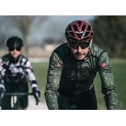 Castelli - Jacheta ciclism vreme rece si vant, maneca lunga Perfetto Ros LS jacket - camuflaj gri negru albastru rosu