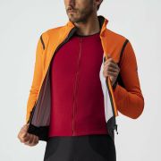 Castelli - jacheta ciclism de iarna Alpha Ros 2 Gore-Tex Infinium wind stopper - portocaliu negru