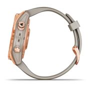 Garmin - fenix 7s Solar ceas multisport cu GPS - ramă rose gold si curea din silicon crem