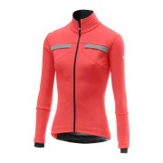 Castelli Dinamica - jacheta ciclism pentru femei cu Gore-Tex Infinium - roz cu elemente reflectorizante