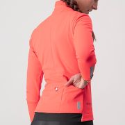 Castelli Dinamica - jacheta ciclism pentru femei cu Gore-Tex Infinium - roz cu elemente reflectorizante