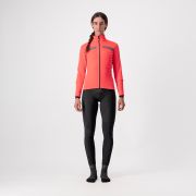 Castelli Dinamica - jacheta ciclism pentru femei cu Gore-Tex Infinium - roz cu elemente reflectorizante
