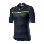 Castelli - tricou pentru ciclism cu maneca scurta Unlimited Jersey - albastru inchis verde Chartreuse