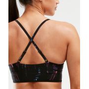 2XU - Bustiera sport pentru femei Perform Crop Frequency Boysenberry - negru multicolor