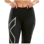2XU - Colanti de compresie femei talie medie Mid-Rise Compression Tight - Negru alb verde
