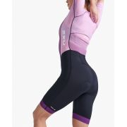 2XU - costum triatlon femei cu maneca scurta - Light Speed Sleeved - roz lila