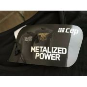 CEP Tricou alergare  brand metalized barbati - negru auriu
