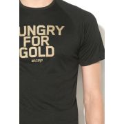 CEP Tricou alergare  brand metalized barbati - negru auriu